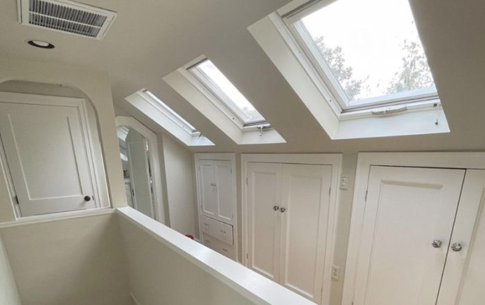 a brand new sun tunnel installed in a white interior home