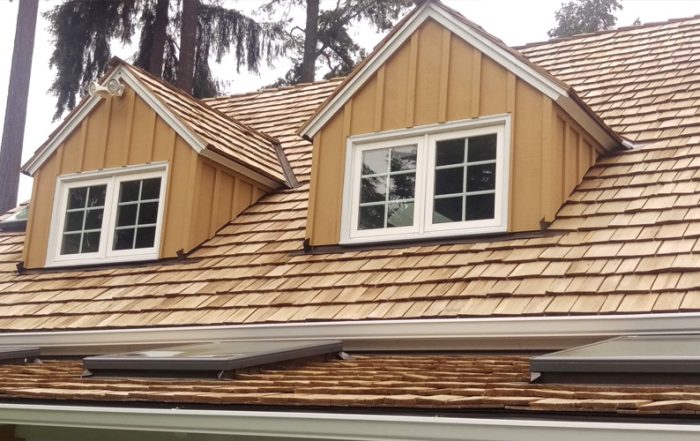 a newly installed Cedar Shake Roof